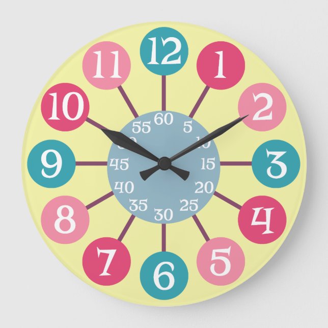 Reloj Redondo Grande Estrella atómica retro de los años 50 Medio siglo  (Anverso)