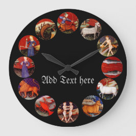 Reloj Redondo Grande Estrella de Astrología Zodiaca Firma Personalizada