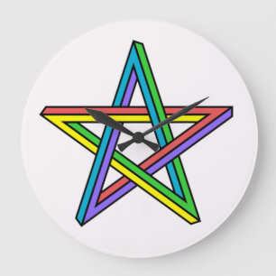 Reloj Redondo Grande Estrella de ilusión óptica