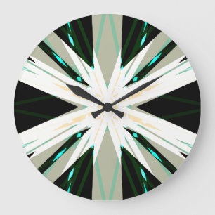 Reloj Redondo Grande Estrella de invierno verde beige blanco estreno de