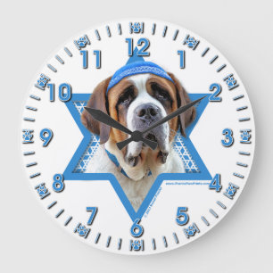 Reloj Redondo Grande Estrella de Jánuca de David - St Bernard