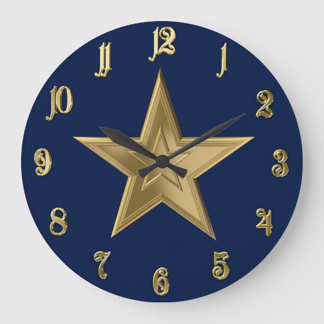 Reloj Redondo Grande Estrella dorada (Anverso)