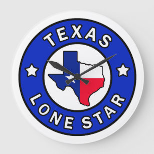 Reloj Redondo Grande Estrella solitaria de Texas