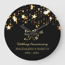 Reloj Redondo Grande Estrellas brillantes y números