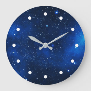 Reloj Redondo Grande Estrellas de galaxia del espacio ultraterrestre
