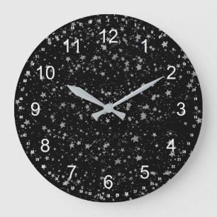 Reloj Redondo Grande Estrellas de la plata