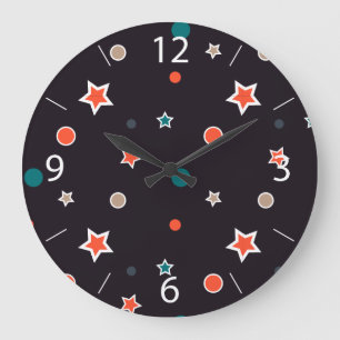 Reloj Redondo Grande Estrellas de Navidad