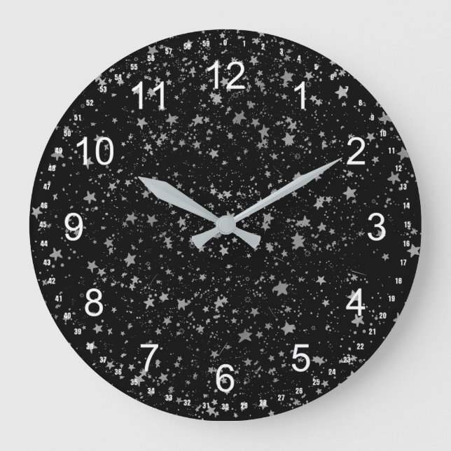 Reloj Redondo Grande Estrellas de plata (Anverso)