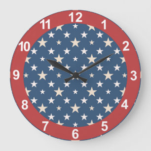 Reloj Redondo Grande Estrellas temáticas americanas