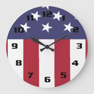 Reloj Redondo Grande Estrellas y barras patrióticas