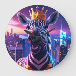 Reloj Redondo Grande Estrellas Y Rayas Zebra Zanzíbar