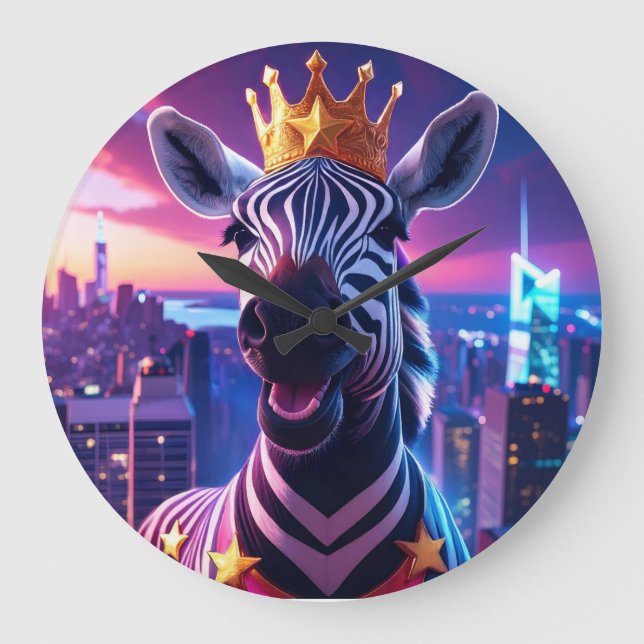 Reloj Redondo Grande Estrellas Y Rayas Zebra Zanzíbar (Anverso)