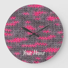 Reloj Redondo Grande Estructura de la lana de nido con colores rosa y g