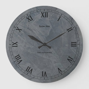 Reloj Redondo Grande Estuco de Pizarra Toscana Versión más Nítida