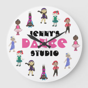 Reloj Redondo Grande Estudio de Danza Personalizado Teacher Ballet Jazz