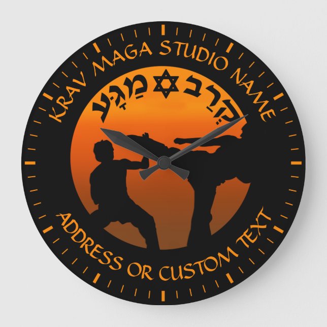 Reloj Redondo Grande Estudio del sistema de combate israelí Krav Maga (Anverso)