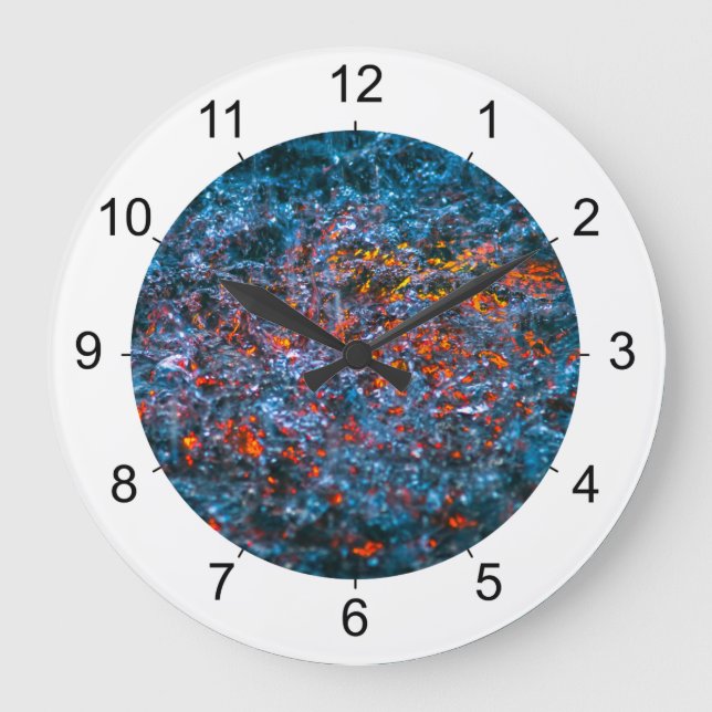 Reloj Redondo Grande Estudio En Acuarela - Naranja (Anverso)