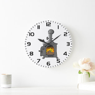 Reloj Redondo Grande Estufa de Leña
