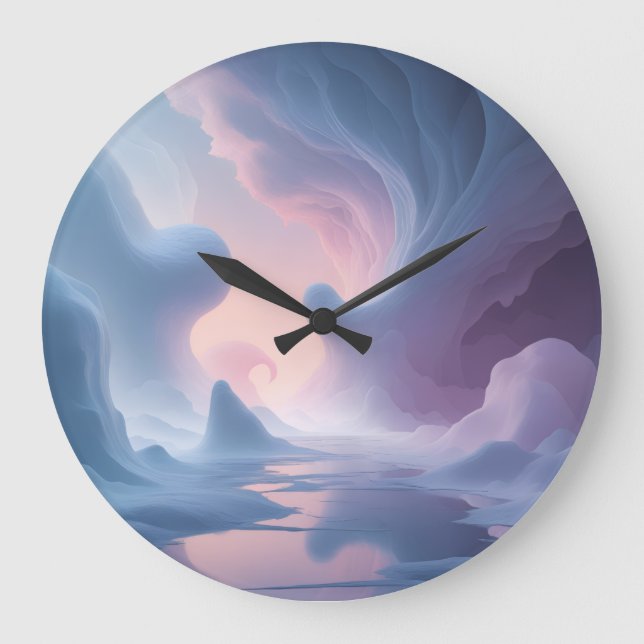 Reloj Redondo Grande Ethereamscape - Surreal Pastel Fantasy Art (Anverso)