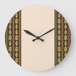 Reloj Redondo Grande Ethiopian Tebeb Pattern