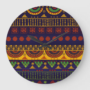 Reloj Redondo Grande Ética tribal: diseño de patrones sin foco.