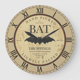 Reloj Redondo Grande Etiqueta de Halloween del vintage de los