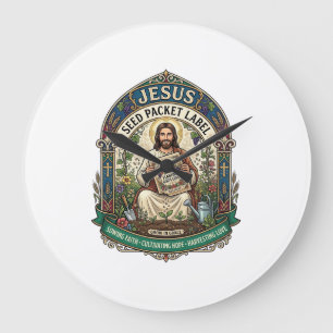 Reloj Redondo Grande Etiqueta de Paquete de Semillas de Jesús Paquete d