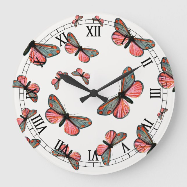 Reloj Redondo Grande Euchelia jacobaeae - The Cinnabar Moth (Anverso)