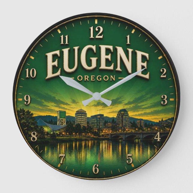 Reloj Redondo Grande Eugene Oregon (Anverso)