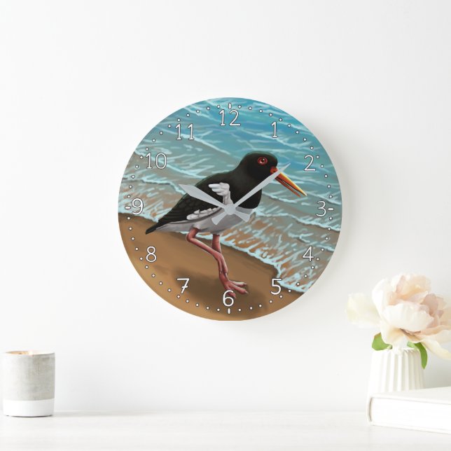 Reloj Redondo Grande Eurasian Oystercatcher clock (Hogar)