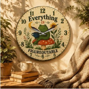Reloj Redondo Grande Everything Is Figureoutable Frog