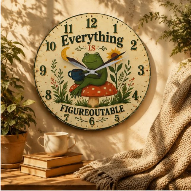 Reloj Redondo Grande Everything Is Figureoutable Frog (Subido por el creador)