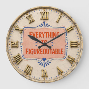 Reloj Redondo Grande Everything Is Figureoutable Positive Motivation