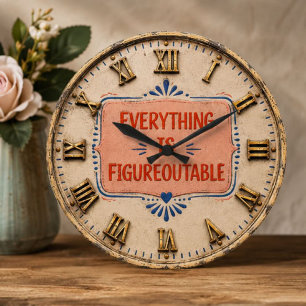 Reloj Redondo Grande Everything Is Figureoutable Positive Motivation