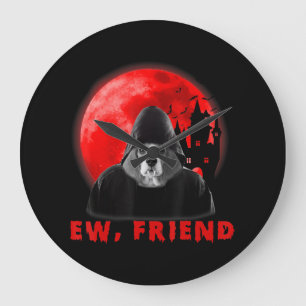 Reloj Redondo Grande Ew, amigo Beagle Dog Halloween Regalos de vampiros