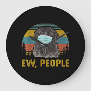 Reloj Redondo Grande Ew People Vintage Retro Newfoundland Dog Gift