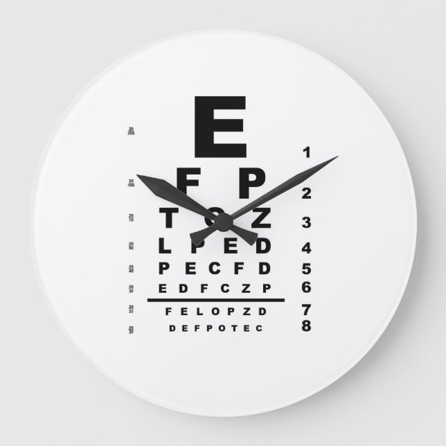 Reloj Redondo Grande Examen de gráfico de prueba ocular (Anverso)