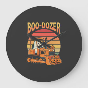 Reloj Redondo Grande Excavadora de calabaza fantasma de Halloween Boo-D