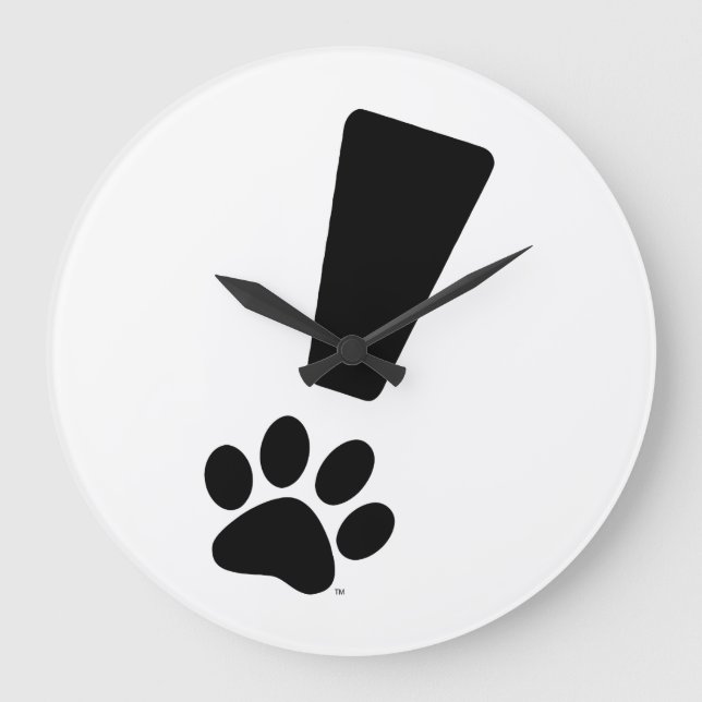 Reloj Redondo Grande EXCLAMATION CAT PAW! Clock (Anverso)