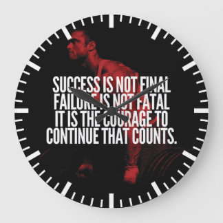Reloj Redondo Grande Éxito, fracaso y coraje. Motivación de entrenamien