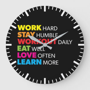 Reloj Redondo Grande Éxito y Gym Motivational Large Clock
