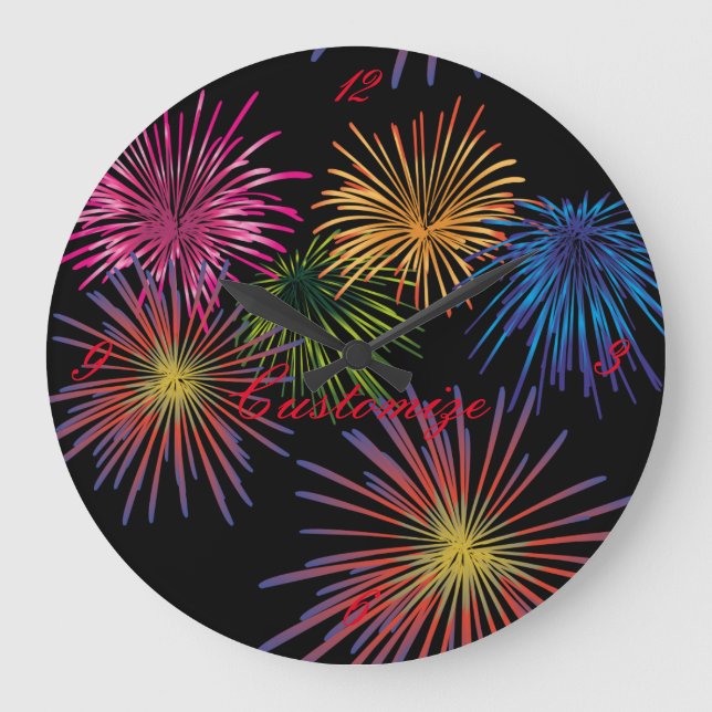 Reloj Redondo Grande Explosión de fuegos artificiales Thunder_Cove (Anverso)