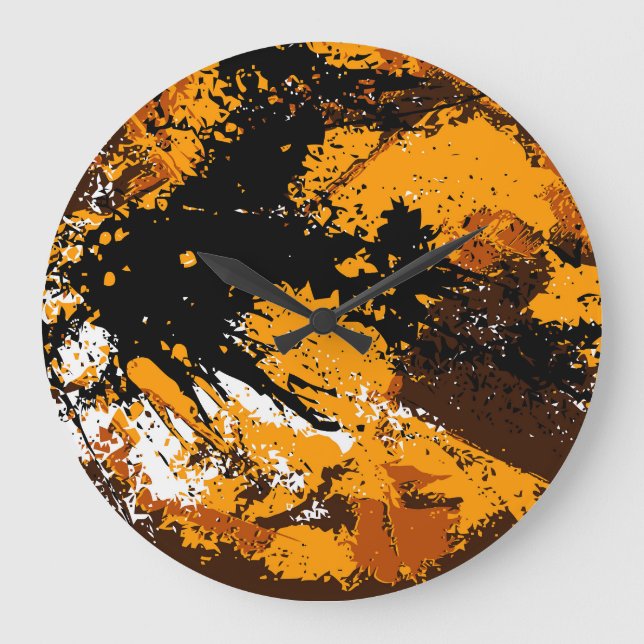 Reloj Redondo Grande Explosión de tinta: salpicaduras de resplandor col (Anverso)