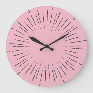 Reloj Redondo Grande Explosión Rosa