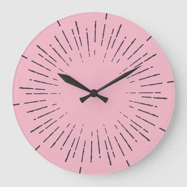 Reloj Redondo Grande Explosión Rosa (Anverso)