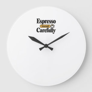 Reloj Redondo Grande Exprésate con Cuidado Café Divertido + Perso