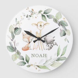 Reloj Redondo Grande Exquisitos animales de Woodland Salón de Chicas Gr