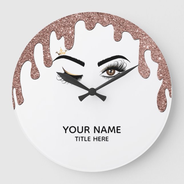 Reloj Redondo Grande Extensión del latigazo del salón de belleza del (Anverso)