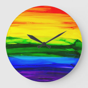 Reloj Redondo Grande Extracto de la tinta del alcohol del arco iris