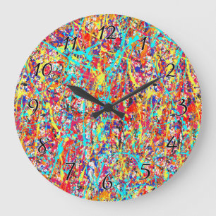Reloj Redondo Grande Extracto vivo de la salpicadura de la pintura